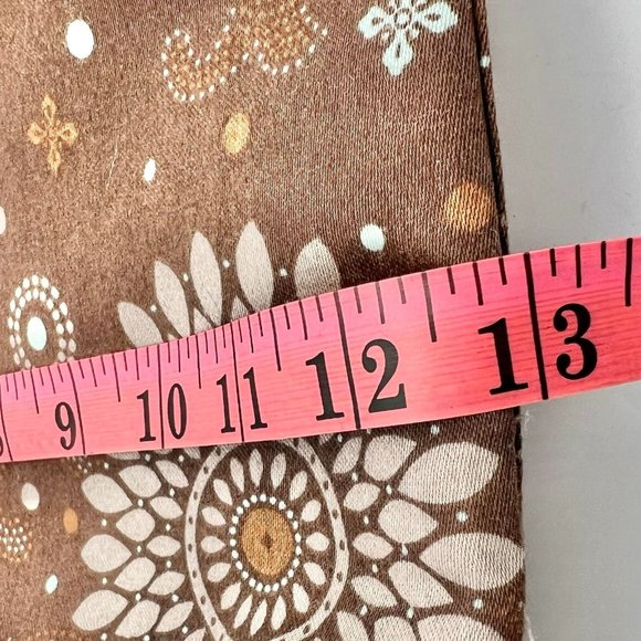 Thirty-One Shoulder Bag Brown Mandala Leather Straps Zip Closure - Picture 8 of 11